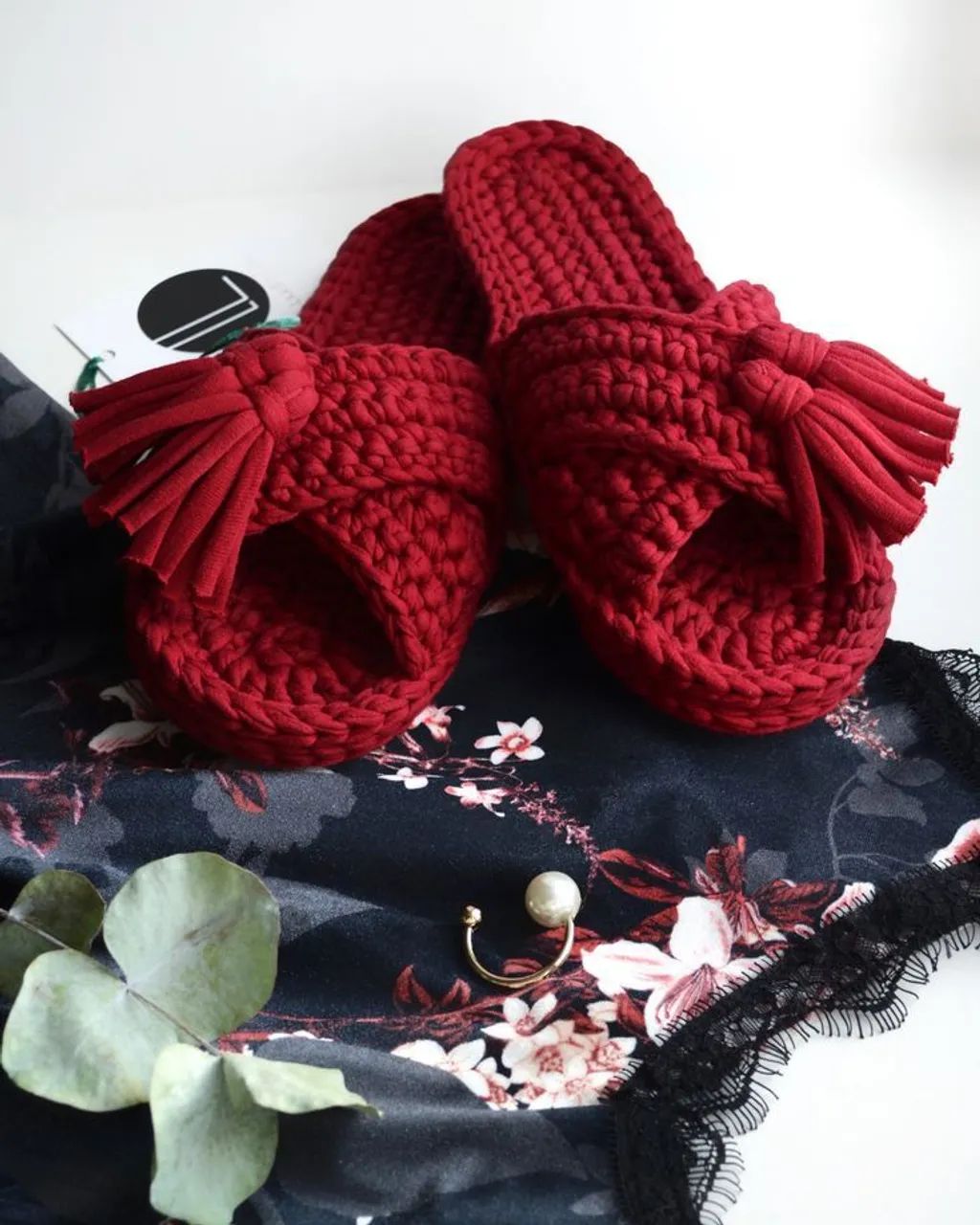 Pantufa em crochê 