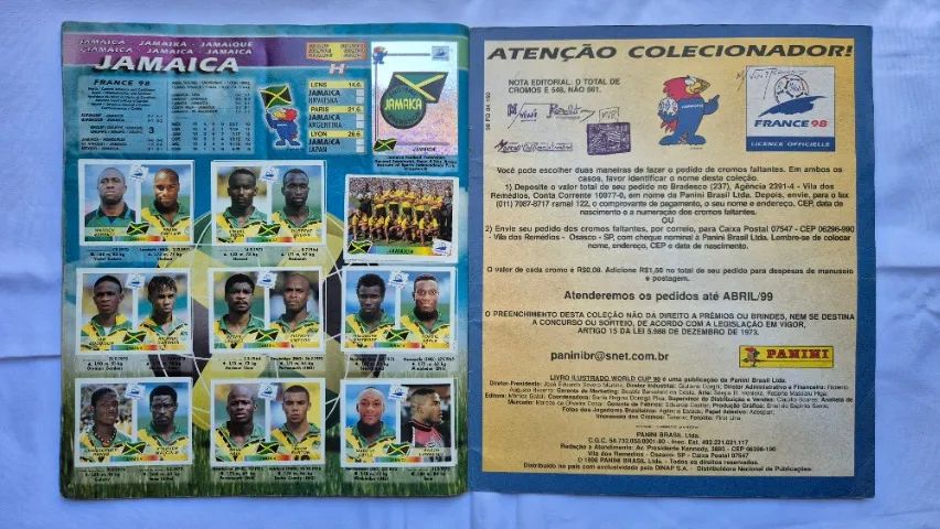 ÁLBUM DA COPA DO MUNDO FIFA FRANÇA 1998 - PANINI - VERSÃO NACIONAL