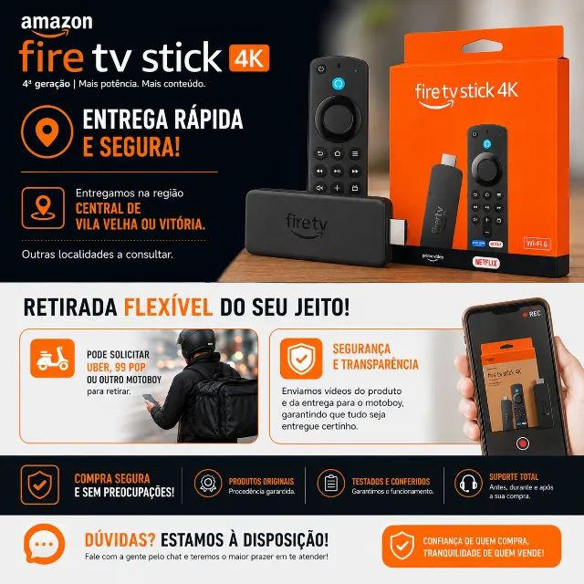 Fire TV Stick 4K Fire OS Android Amazon 8GB WIFI 6 Lacrado - Foto 6