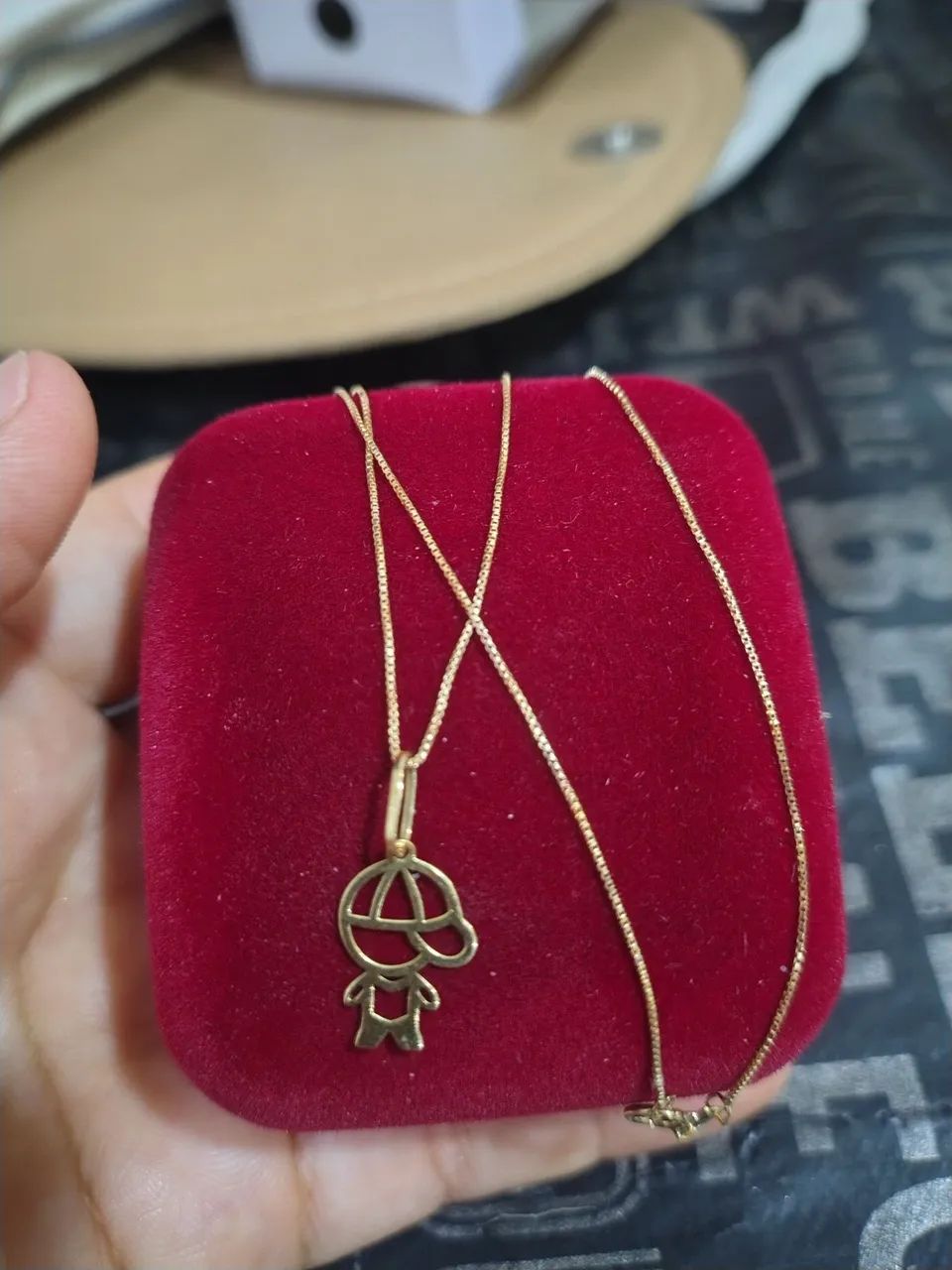 Gargantilha mãe e vô de menino ouro 18kl