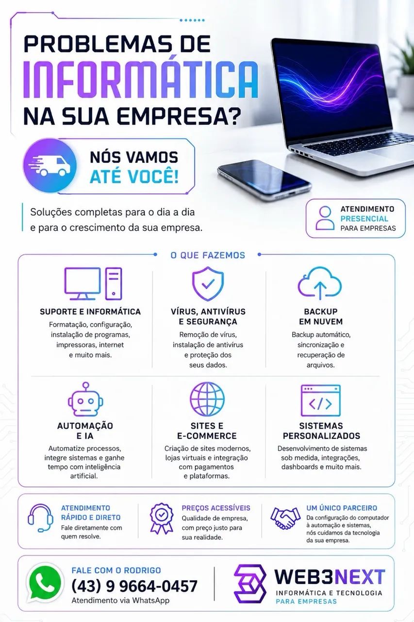 Serviços de Informática em Londrina | Suporte, Redes, Backup e Sistemas  - Foto 2