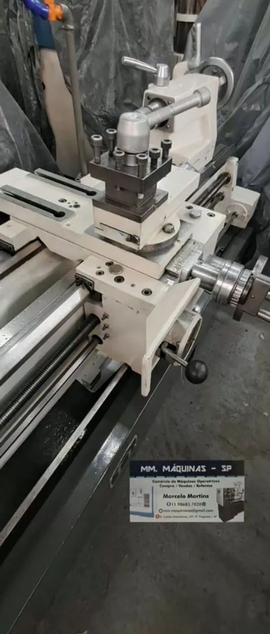 Torno mecânico nardini mascote  175 E com digital novo 1000 mm reformado e completo de tu - Foto 6