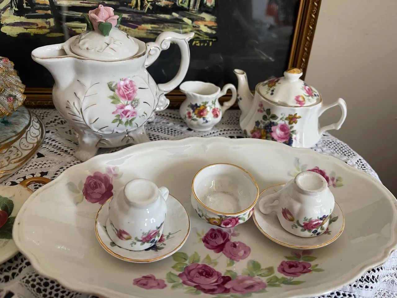 CONJUNTO MINIATURA CHÁ/CAFÉ ALEMÃO SELADO E NUMERADO VINTAGE  - Foto 4