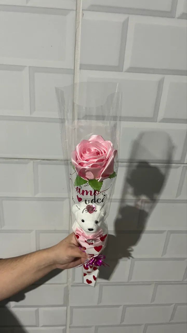 Flor eterna de cetim para presente - Foto 2