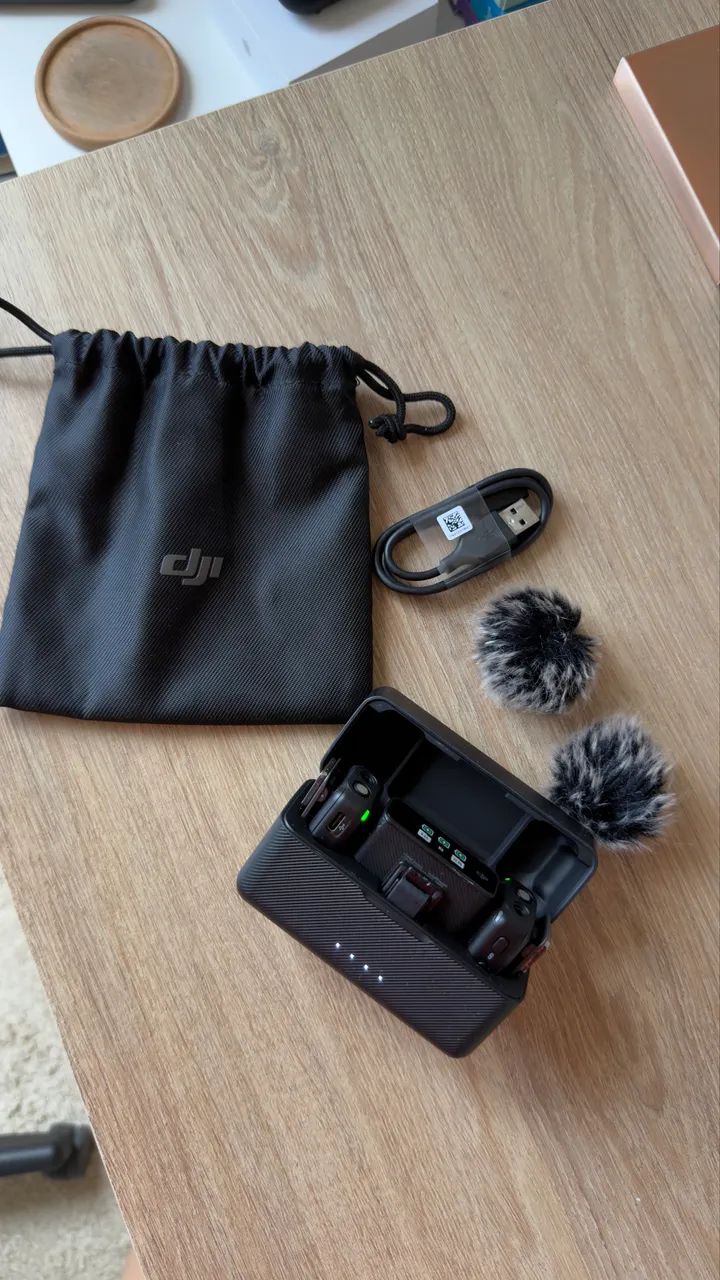 MICROFONE DJI MIC 1ª geração COMPLETO - 2Tx + Rx + Acessórios