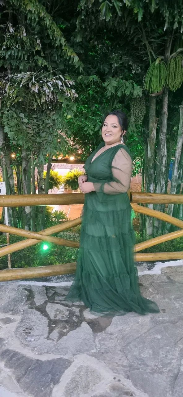 Vestido festa verde Oliva  - Foto 4