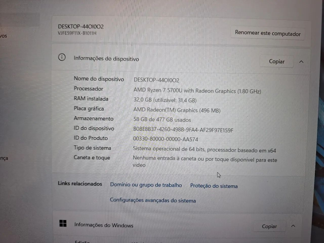 Notebook vaio amd ryzen 7