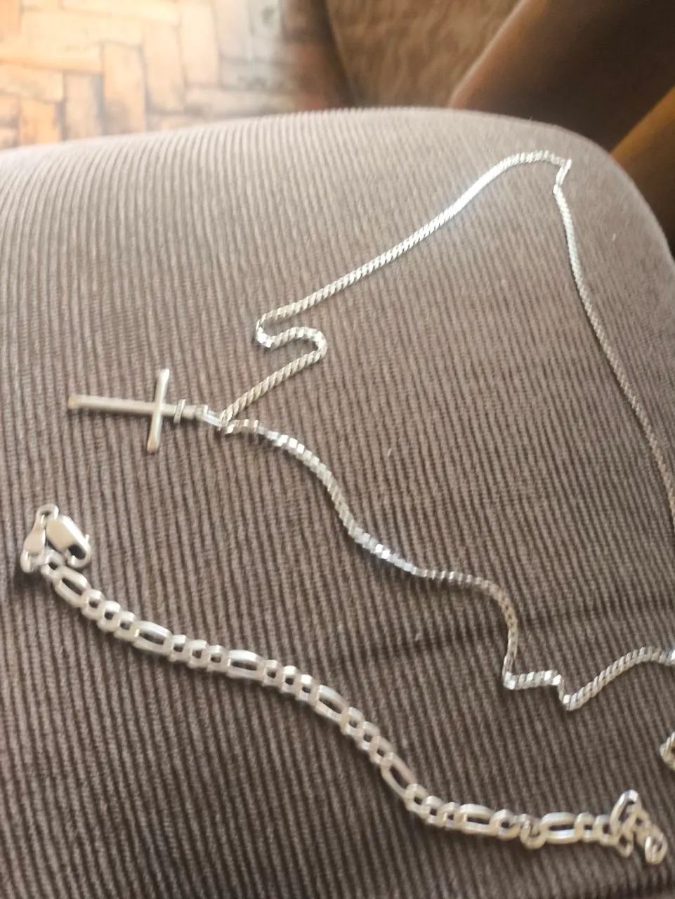 Corrente e pulseira de prata 