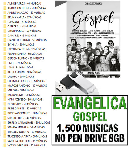 Pendrive 8 Gb Gravado Com 1 660 Musicas Gospel Antigas Instrumentos Musicais Barra Do Ceara Fortaleza Olx