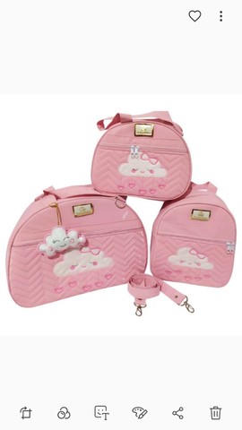 Duas bolsa de maternidade chuvas de bênçãos rosa