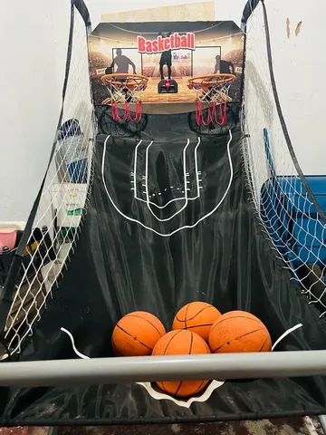 Máquina Jogo basquetebol eletrónico Dobrável com suporte para cesto de  basquetebol Azul