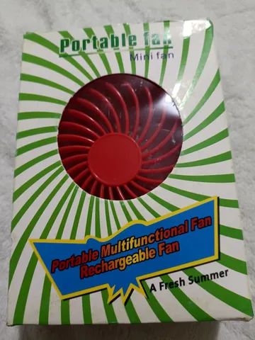 R$19.99 mini ventilador USB recarregável novo  vento + luz como se fosse abajur  - Foto 2