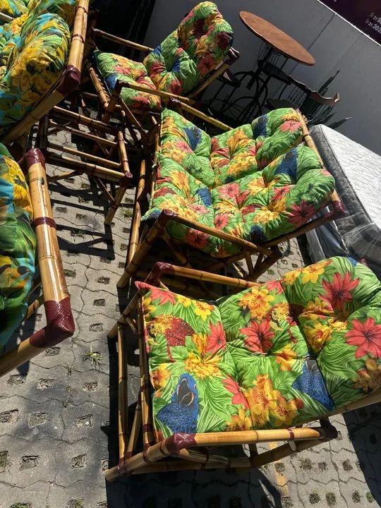 Conjunto de Sofás de Bambu com Almofadas  - Foto 2