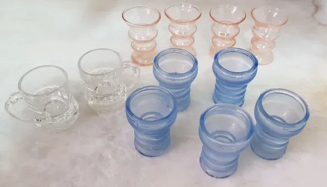 Copo licor e Mini canecas em vidro 40/50 e Balde de gelo década 60/70 preços variados