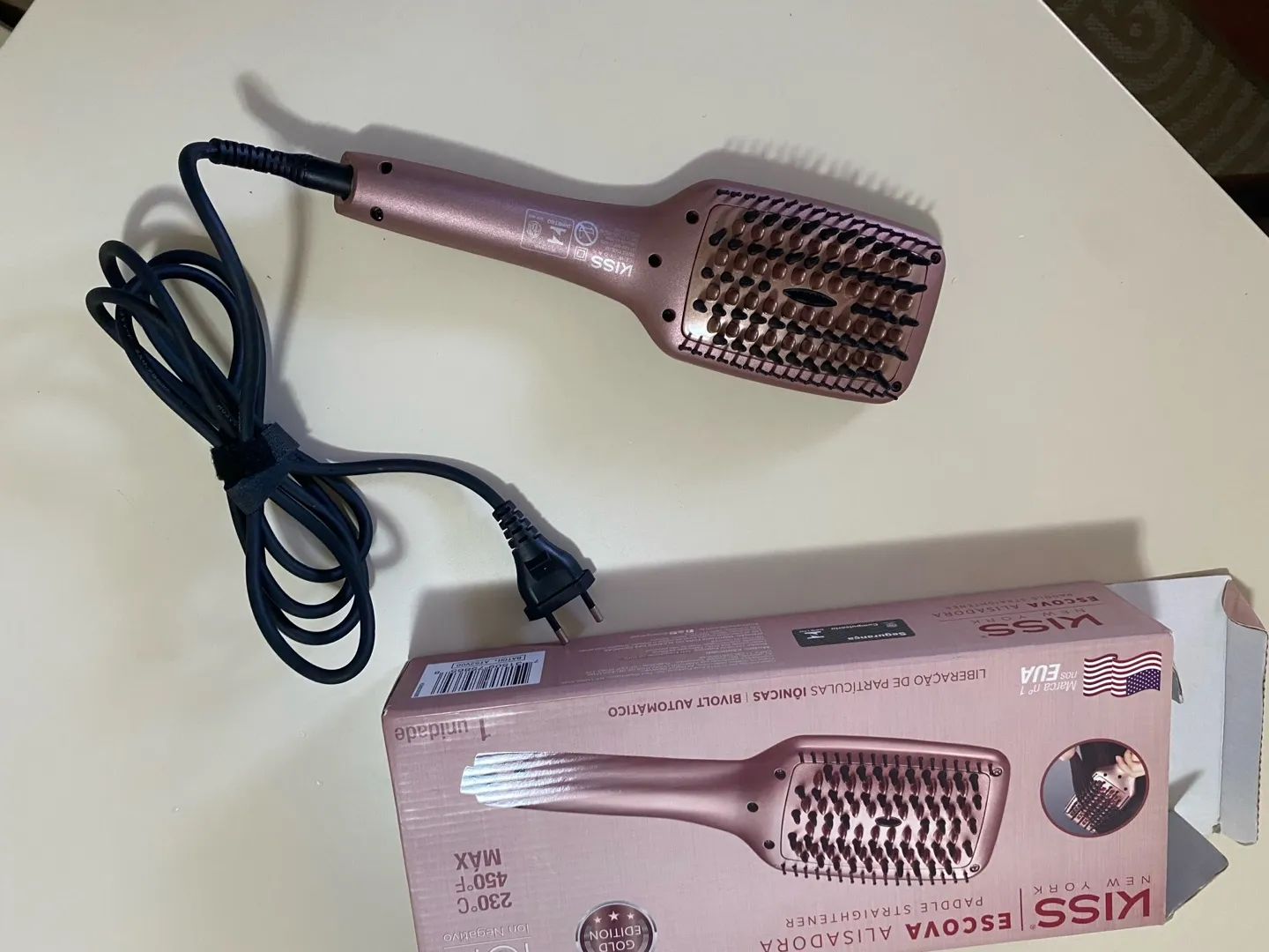 Kiss Escova Alisadora Paddle Arraiga-te Re - Gold Edition - Foto 2