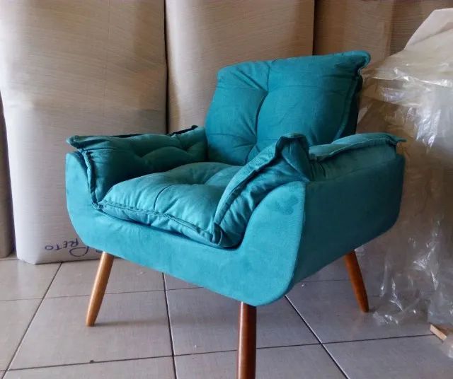 Poltrona Opala Suede Várias Cores - Foto 4