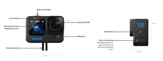 Gopro Hero 12 Black Câmera de Ação, Extra Bastão de Selfie Carbono até 290cm, Novo - Foto 4