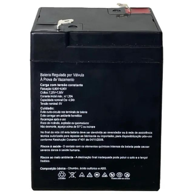 Bateria Selada 6V 4,5Ah SP6-4,5 SecPower 009551 - Foto 3