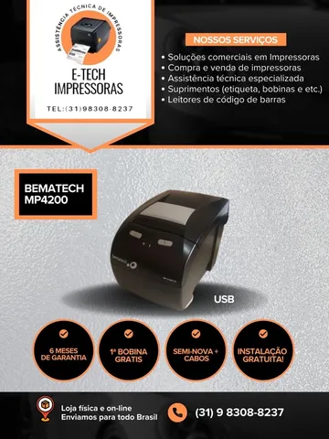Impressora Térmica de Cupom Bematech MP4200 TH USB e Serial