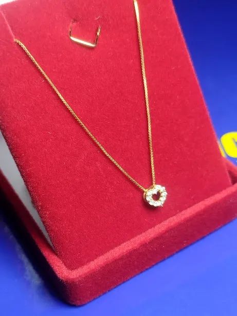 Tornozelheira Coração Pedras Ouro 18 Kilates Peso 0.60 Grama 6 mm Fio 0.4 mm 30 Cm         - Foto 5