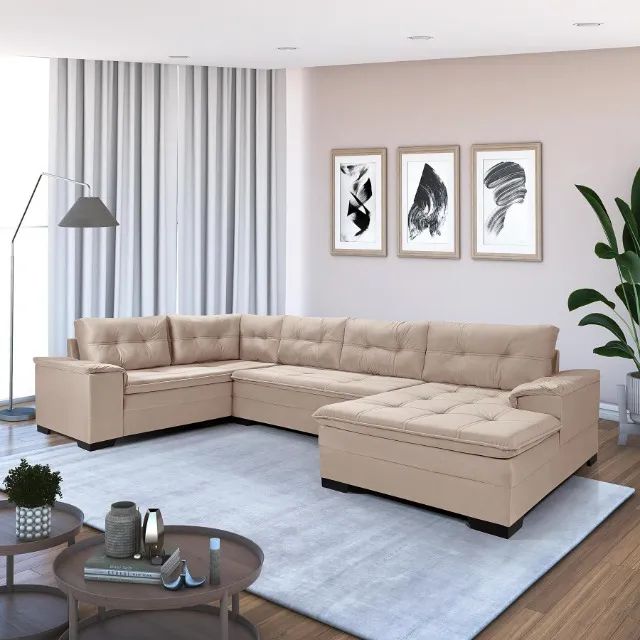 Sofá Living 3 lugares com design moderno e elegante, perfeito para sua sala. 