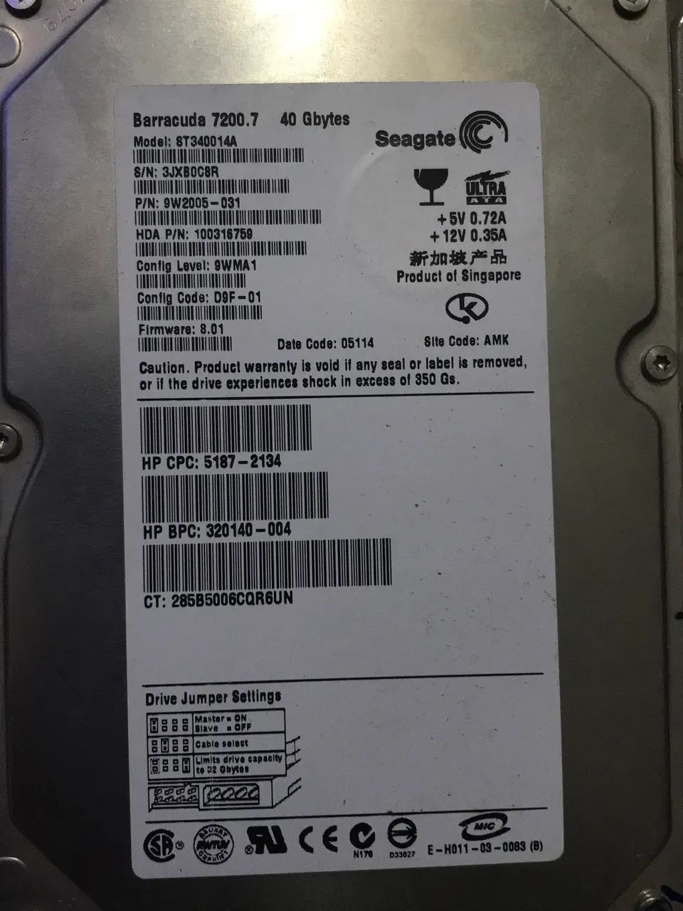 HD Retrô Seagate Barracuda(2002) intact and preserved!(Accept card and offers)64175472384770122