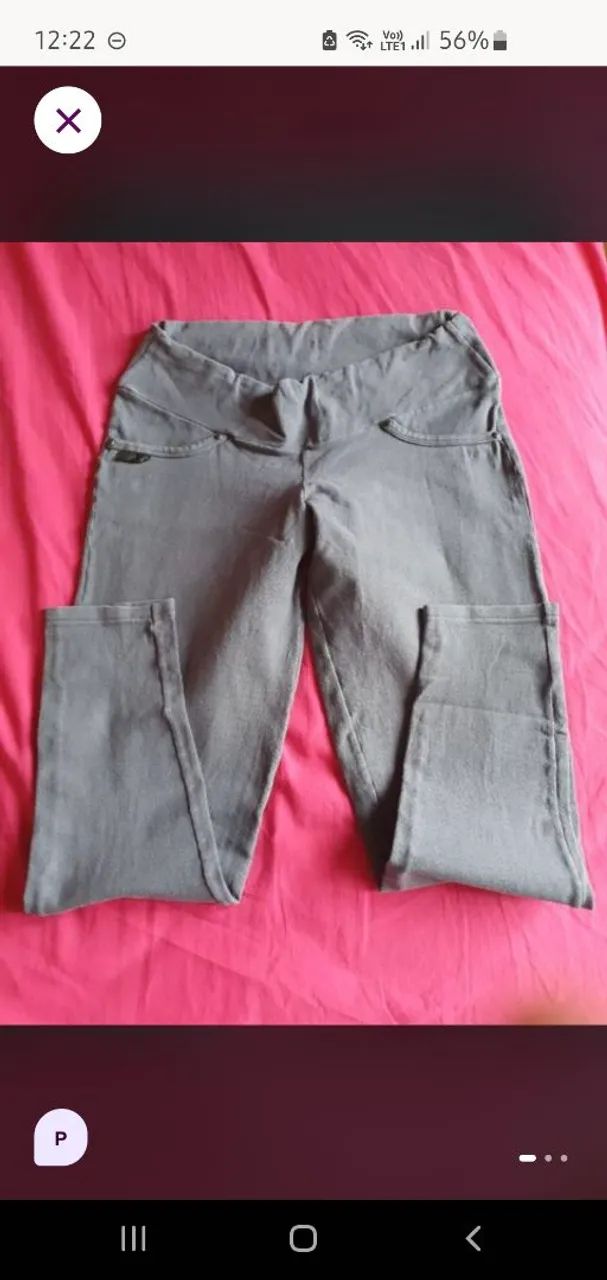Calça legging cinza escuro