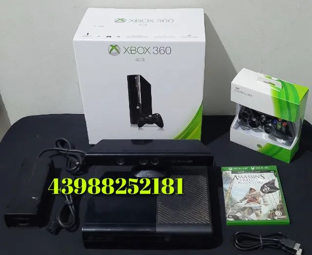 Vendo Video Game Xbox 360 Ultra Slim Completo na Caixa 01 Controle + Sensor Kinect e Jogos