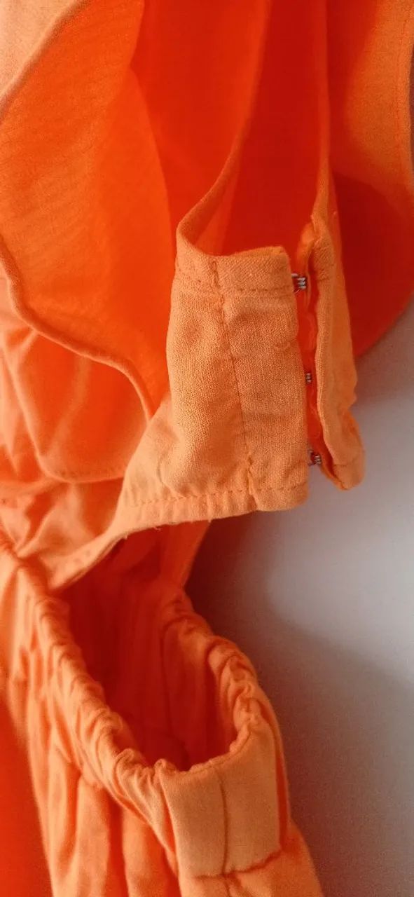 Vestido Midi Laranja com Babados - Foto 3