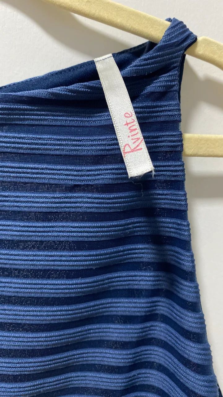 Blusa azul listrada feminina  - Foto 3
