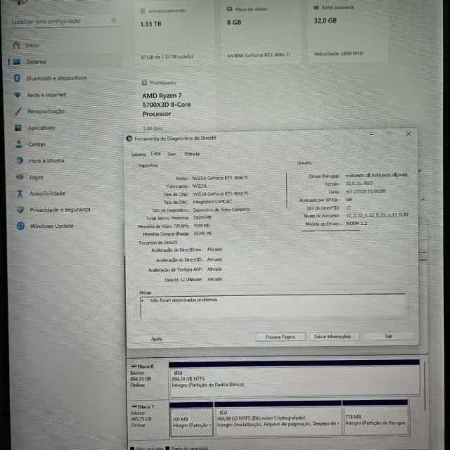 Pc Gamer Ryzen 7 5700X3D - 32Gb Ram - RTX 4060 TI (8Gb) - 512Gb SSD + 1Tb HD - Foto 2