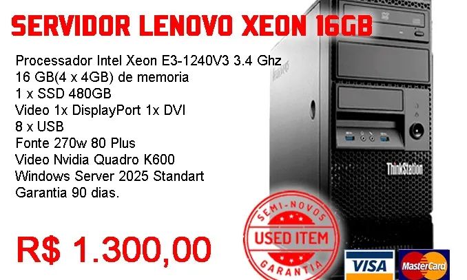 CPU LENOVO XEON 16GB Quadro K600