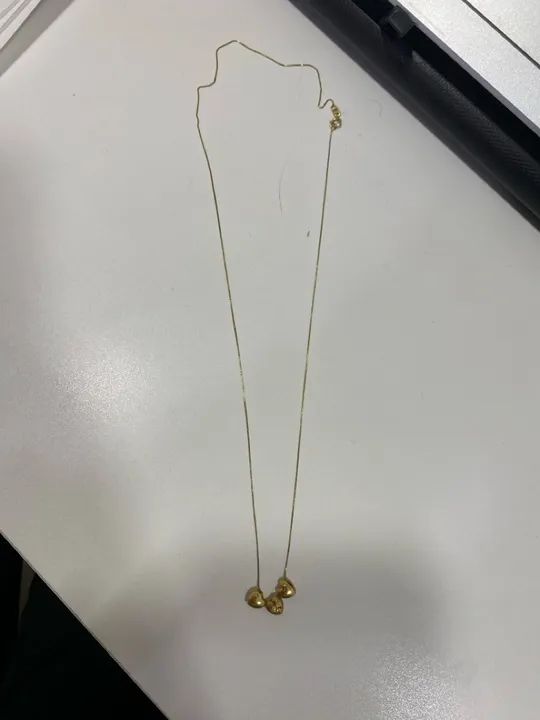 Gargantilha com pingente de coração em ouro 18k - Foto 2