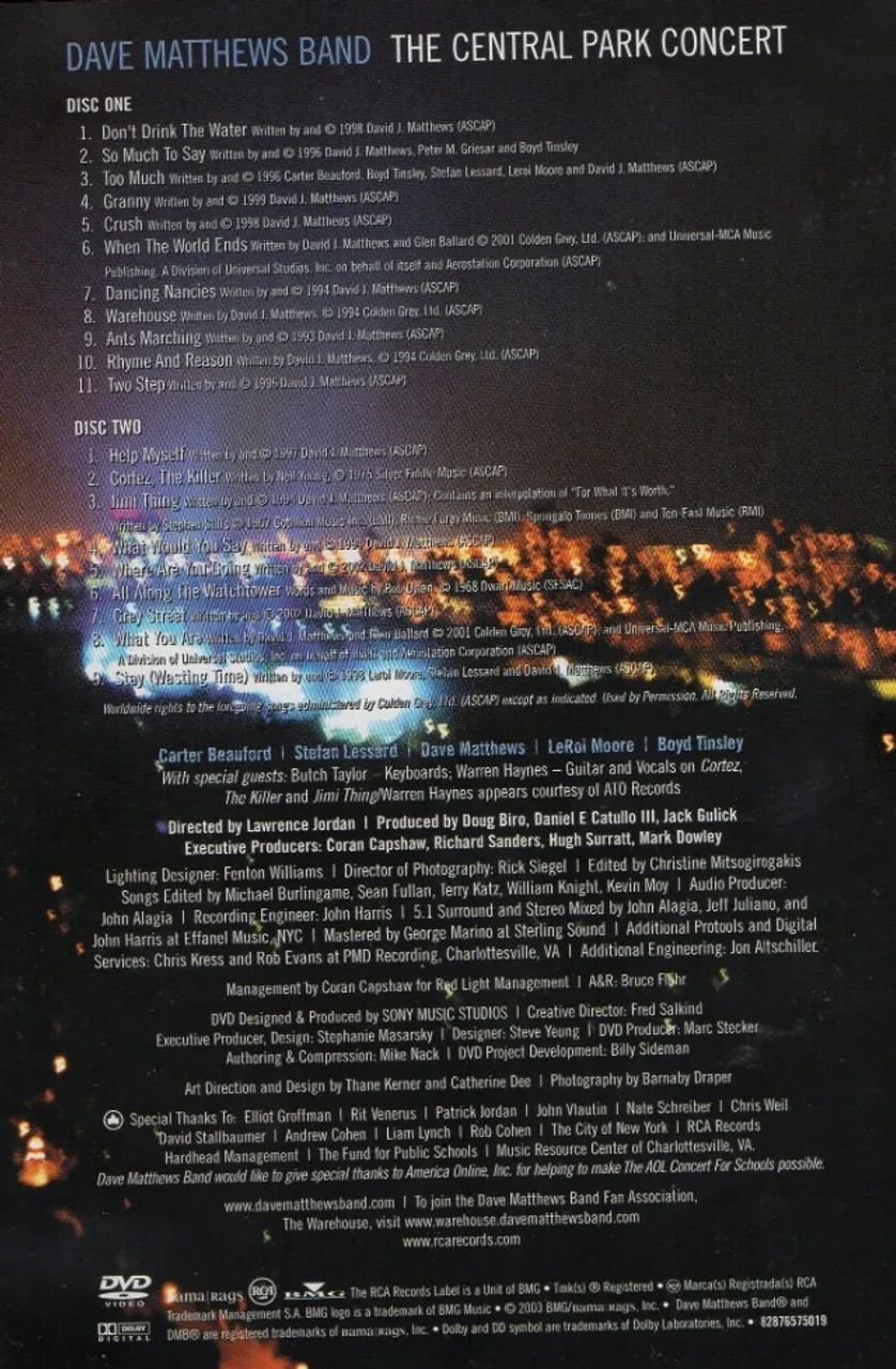 Dvd Dave Matthews Band - The Central Park Concert - Foto 4