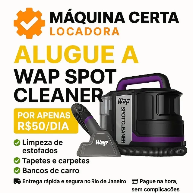 Locação Máquina Extratora - Máquina limpeza de sofá e estofados em geral
