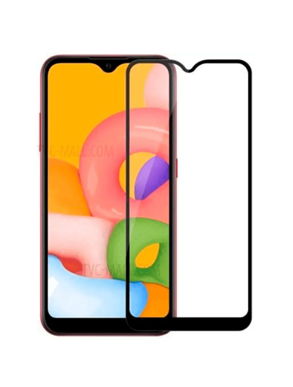 Película de vidro temperado 3D da marca Princy para o celular Samsung A01 Core.