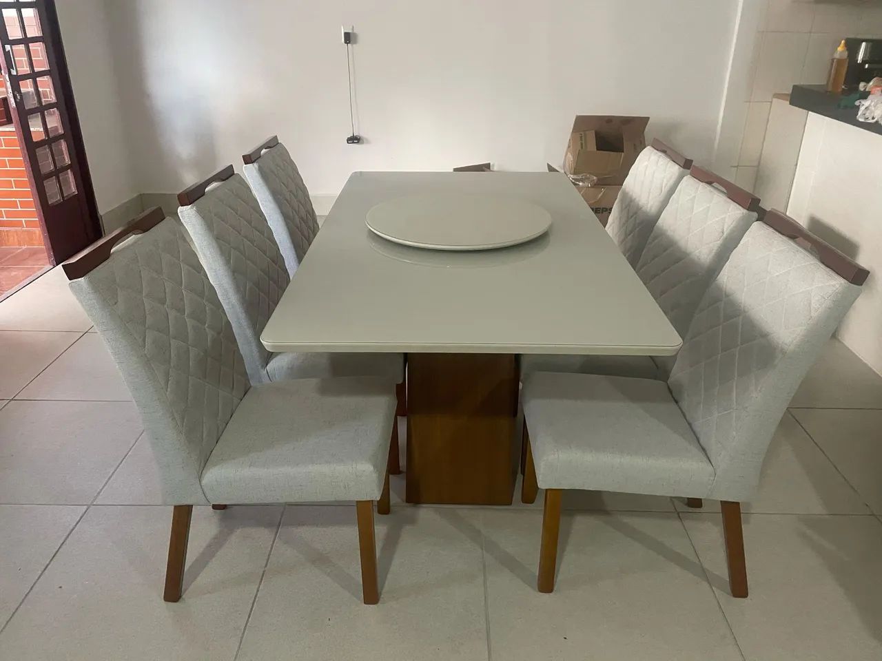 Mesa de Jantar 6 Cadeiras - Branco - Nova