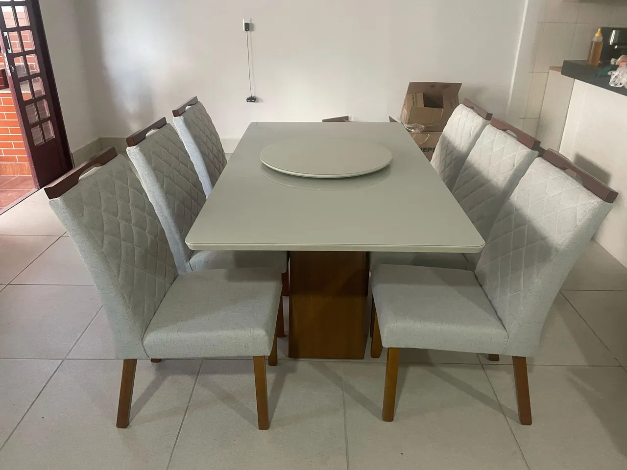 Mesa de Jantar 6 Cadeiras - Branco - Nova