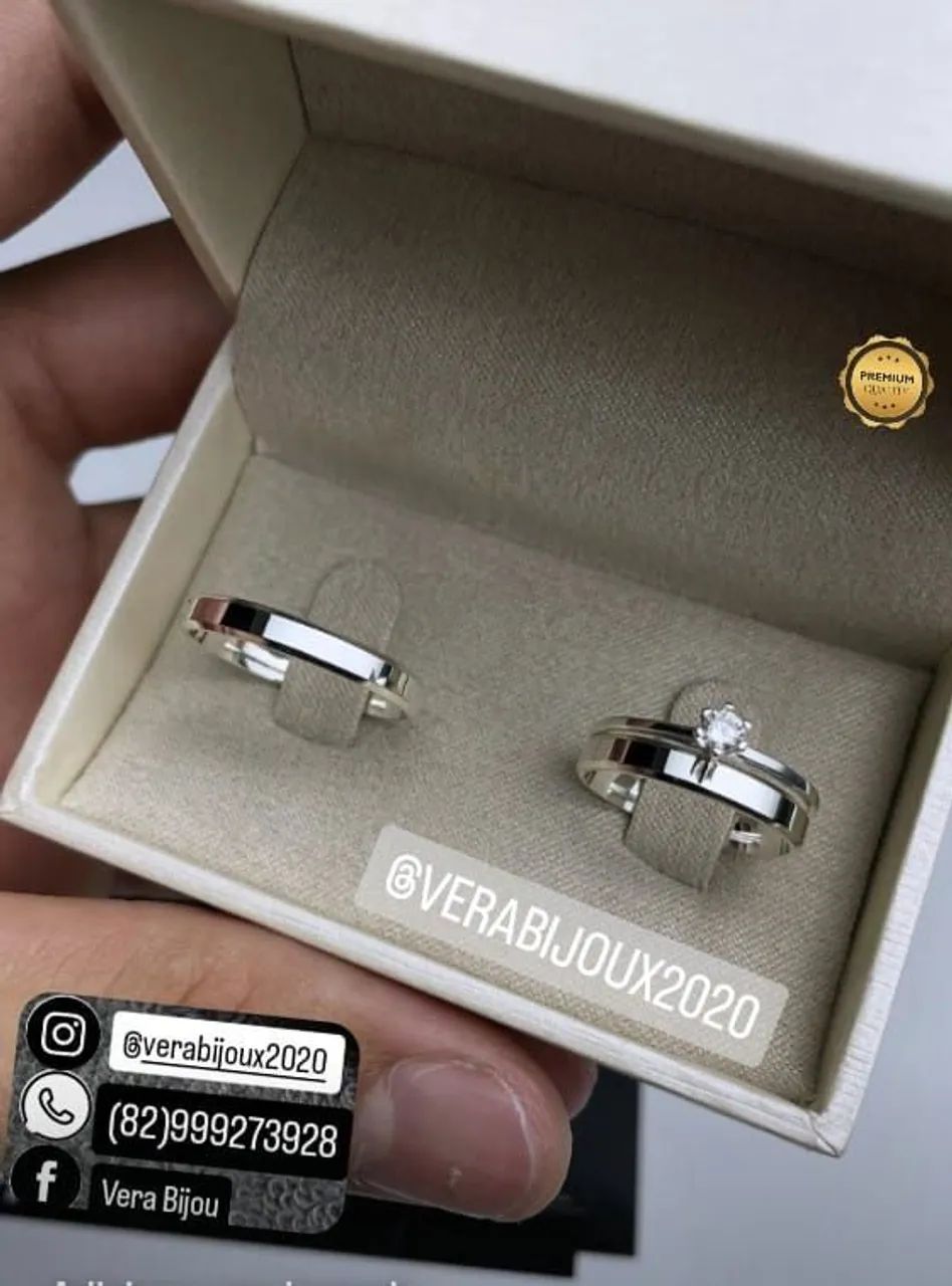 KIT TRIO DE ALIANÇAS NAMORO NOIVADO E COMPROMISSO  - Foto 2