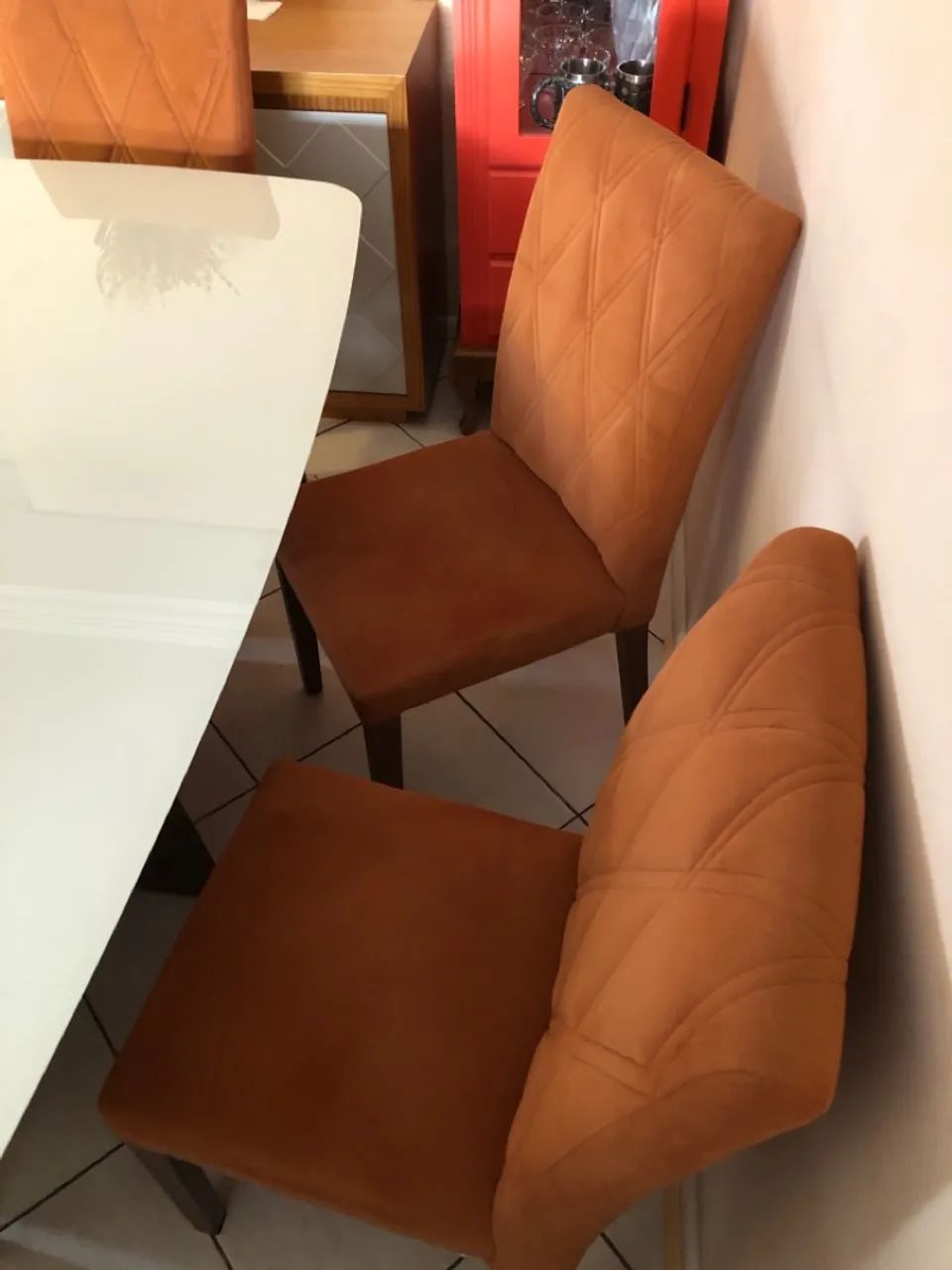 Mesa de Jantar com 6 Cadeiras Estofadas - Foto 5