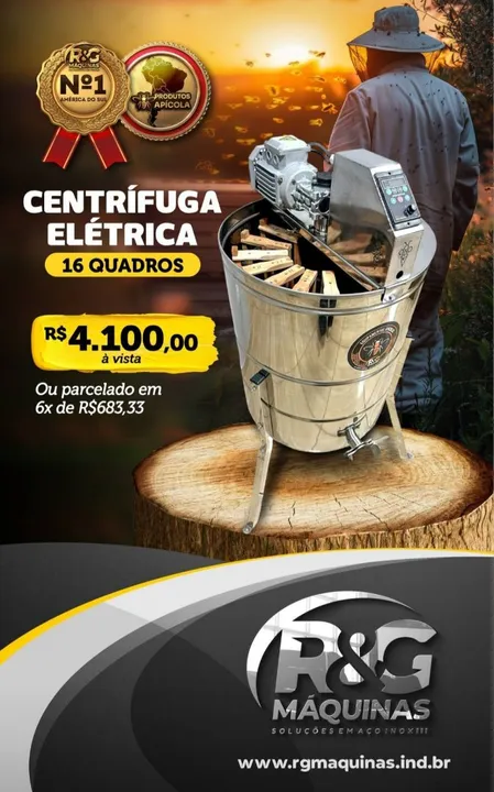 Centrífuga Elétrica para Mel 16 Quadros - R&G Máquinas