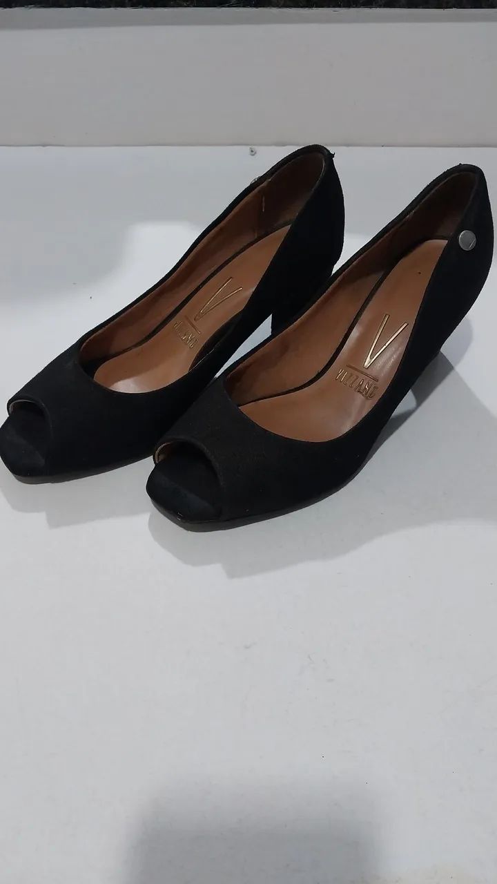 Salto Peep Toe Vizzano Preta - Foto 2