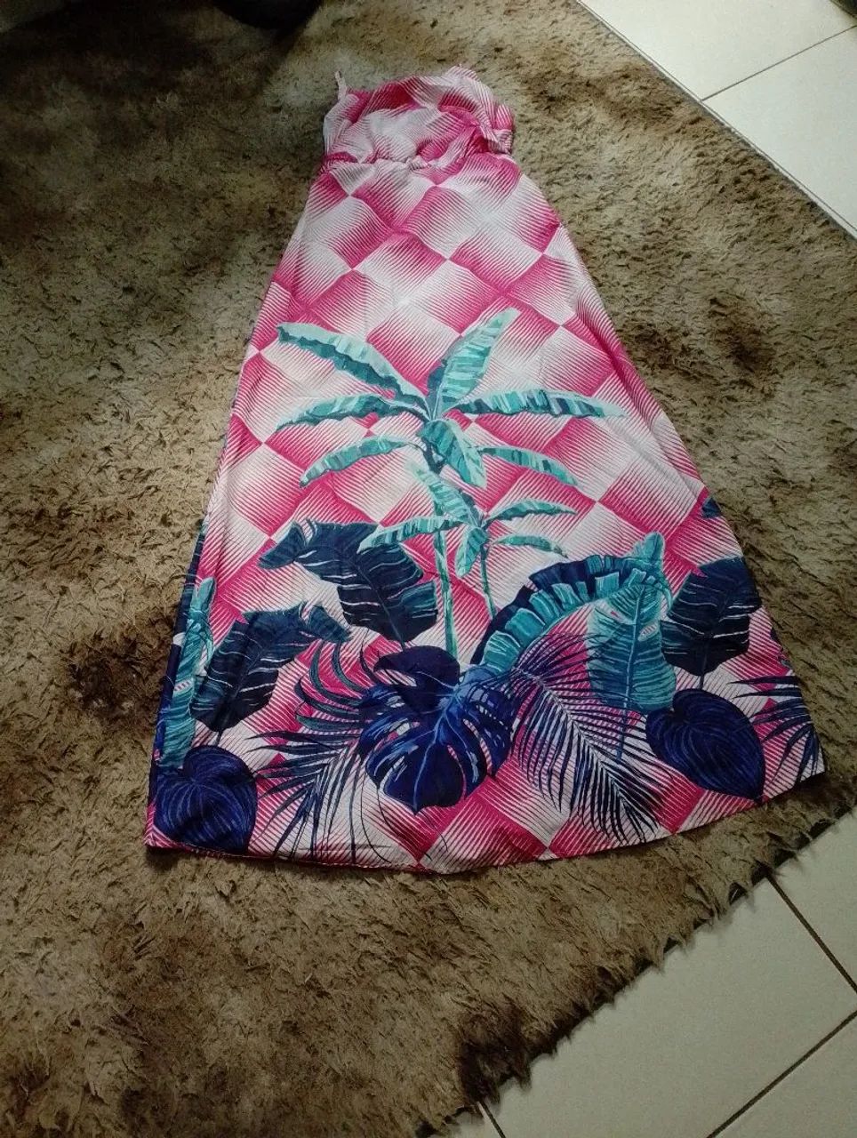 Vestido Longo Tropical Estampado