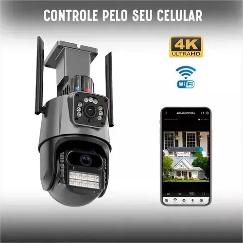Camera Segurança Externa Lente Dupla 4k 6mp com sirene policial - Foto 3