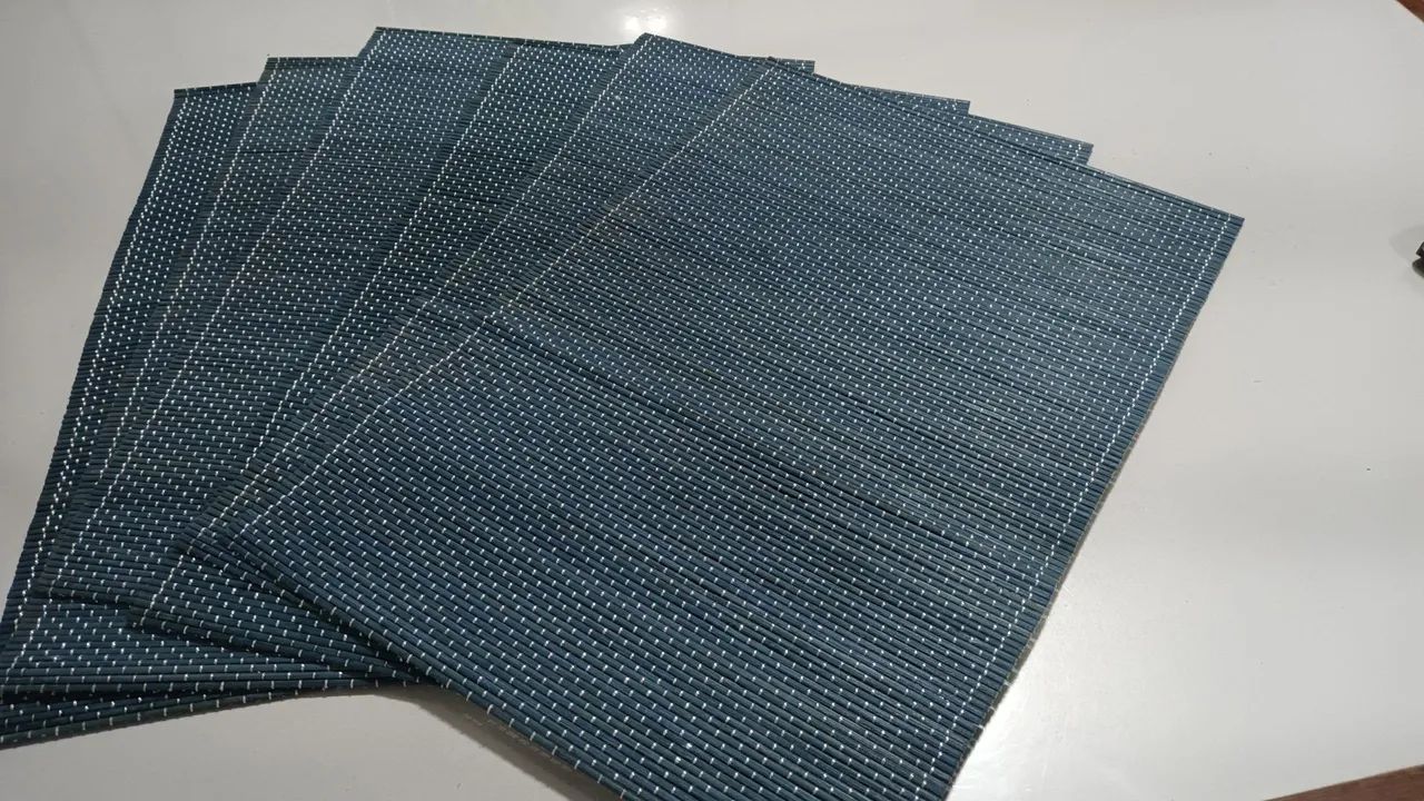 Jogo Americano em Bambu Azul - 6 Peças