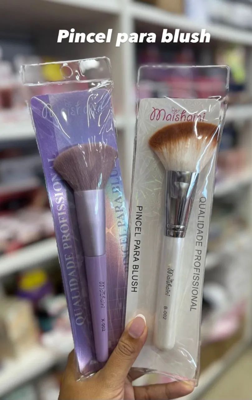 Pincel para base, pó compacto e blush - Foto 2