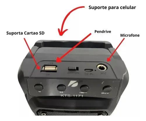 Caixa de Som Bluetooth KTS-1171 - 3 Polegadas - Foto 2