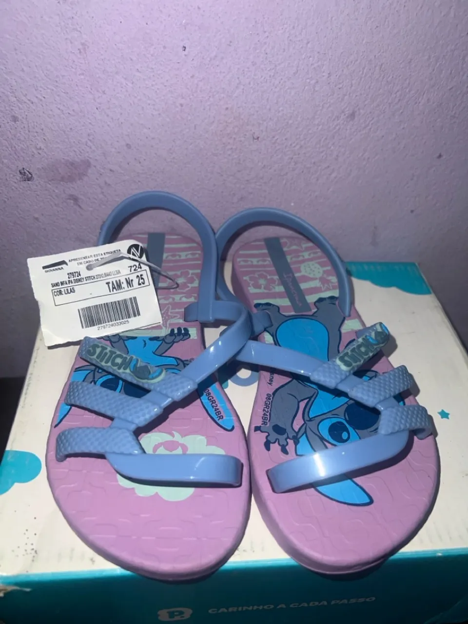 Sandália Infantil Stitch Lilás - Ipanema - Tam. 25