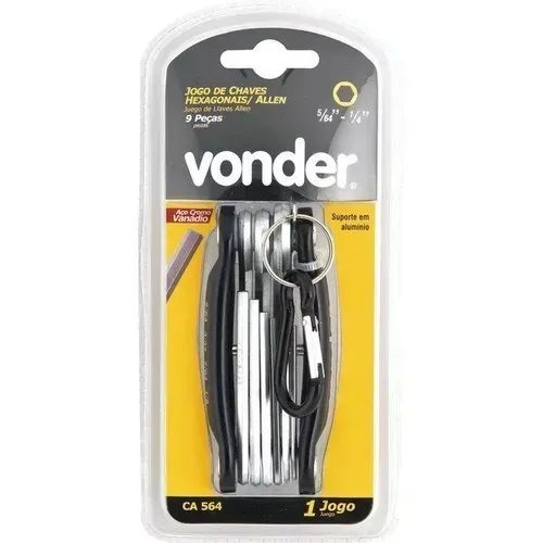 JOGO DE CHAVE ALLEN VONDER 5/64 A 1/4POL C/9PCS CA564 CRV - Foto 2