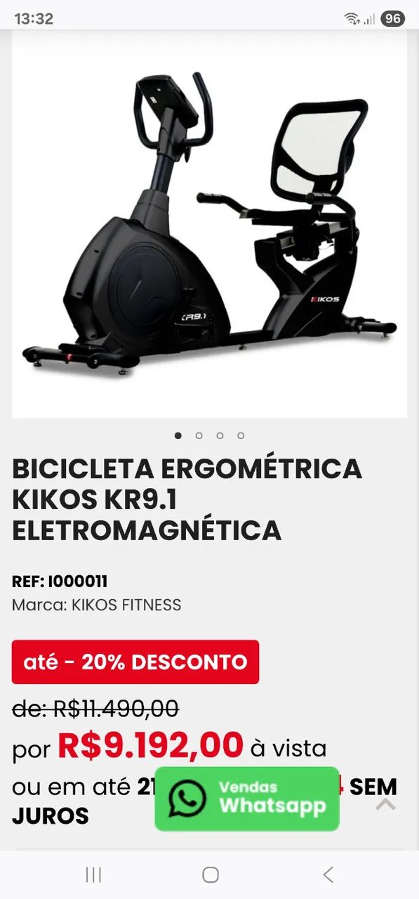 Bicicleta Ergométrica Horizontal Kikos Kr 9.1 - Foto 3